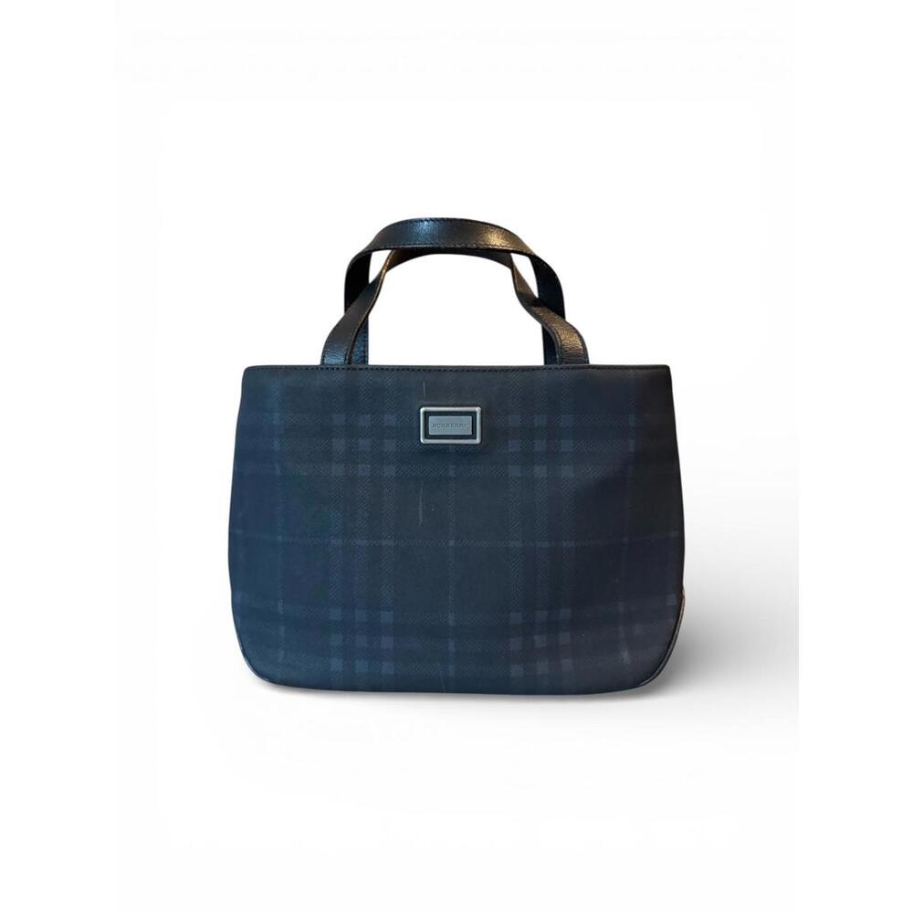 Burberry London Dark Check Tote, Made in Italy Vintage Y2K